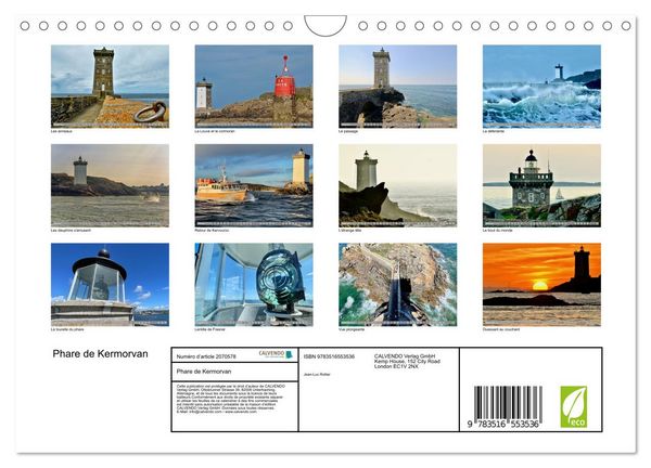 Produktbild: Phare de Kermorvan (Calendrier mural 2026 DIN A4 vertical), CALVENDO calendrier mensuel