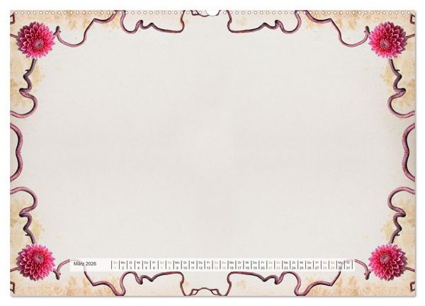 Produktbild: Bastelkalender Nostalgie-Rahmen 2026 (hochwertiger Premium Wandkalender 2026 DIN A2 quer), Kunstdruck in Hochglanz