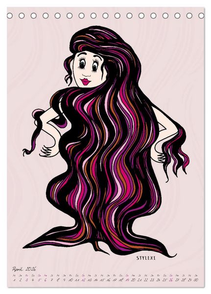 Produktbild: Die HAIRSTYLAS Trendfrisuren (Tischkalender 2026 DIN A5 hoch), CALVENDO Monatskalender