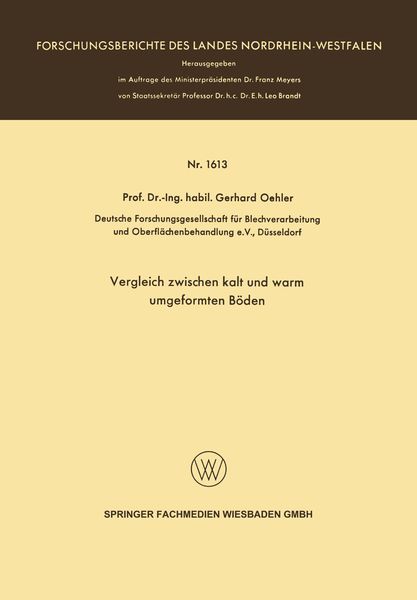Produktbild: Vergleich zwischen kalt und warm umgeformten B&ouml;den