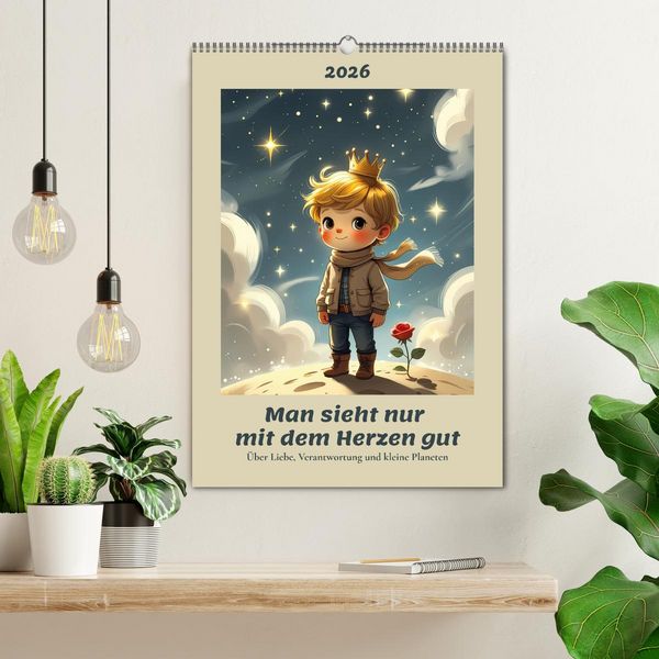 Produktbild: Man sieht nur mit dem Herzen gut &ndash; &Uuml;ber Liebe, Verantwortung und kleine Planeten (Wandkalender 2026 DIN A2 hoch), CALVENDO Monatskalender
