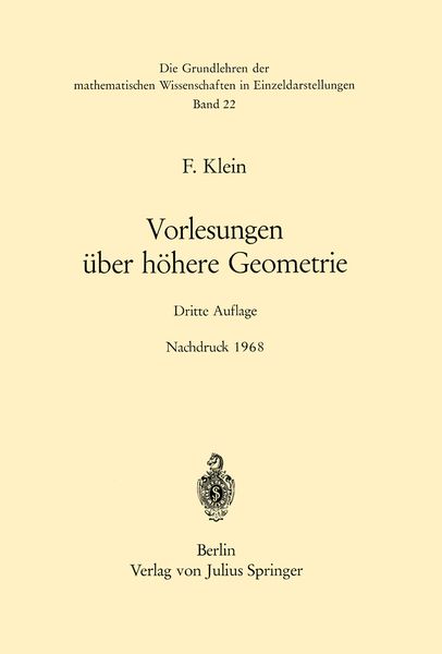 Produktbild: Vorlesungen &uuml;ber H&ouml;here Geometrie
