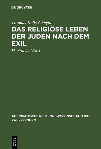 Produktbild: Das religi&ouml;se Leben der Juden nach dem Exil
