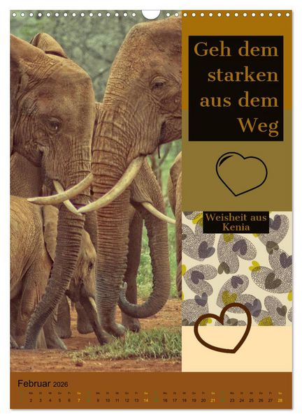 Produktbild: Kenia..mit einem Hauch Poesie - Weisheiten und Zitate (Wandkalender 2026 DIN A3 hoch), CALVENDO Monatskalender