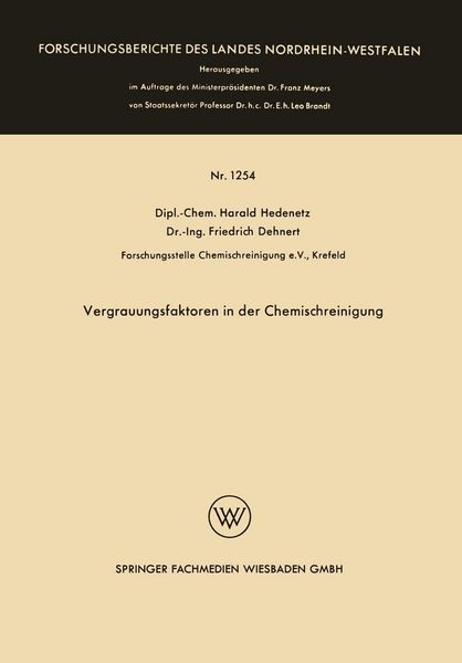 Produktbild: Vergrauungsfaktoren in der Chemischreinigung