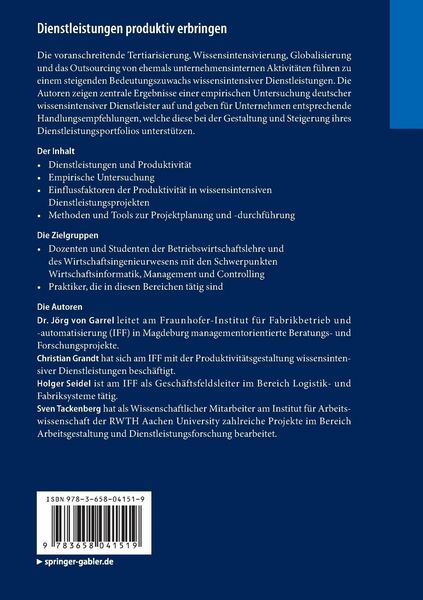Produktbild: Dienstleistungen produktiv erbringen