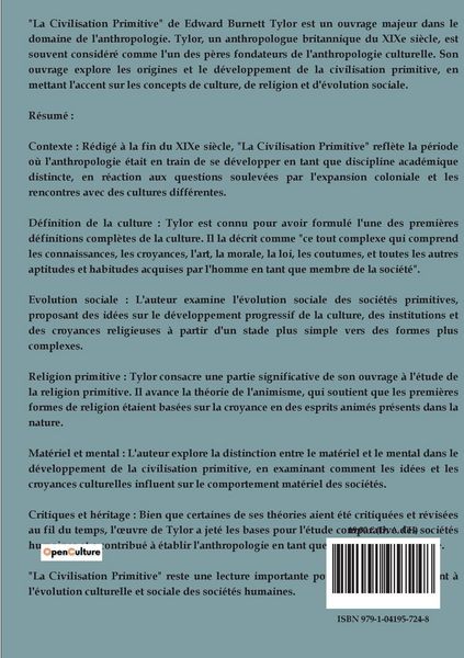 Produktbild: La civilisation primitive