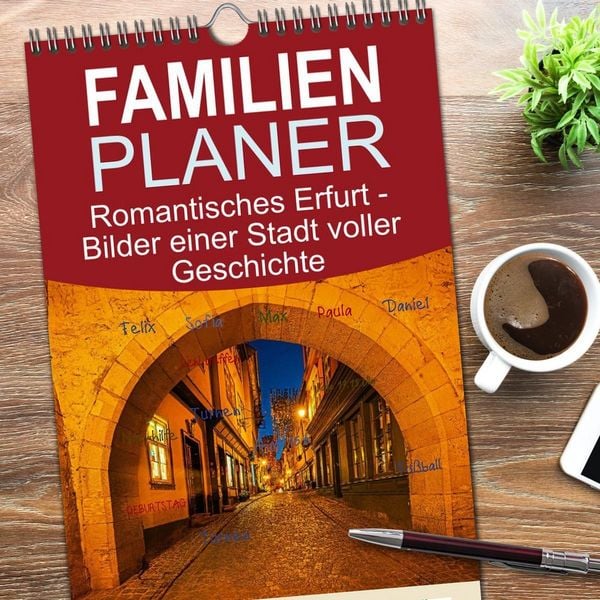 Produktbild: Familienplaner 2026 - Romantisches Erfurt - Bilder einer Stadt voller Geschichte mit 5 Spalten (Wandkalender, 21 x 45 cm) CALVENDO