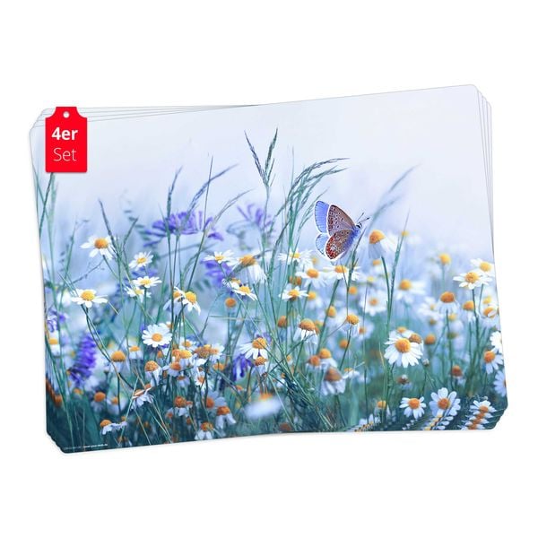 Produktbild: Tischsetmacher Tischsets Wiesenblumen, aus hochwertigem Vinyl (4 St&uuml;ck), 44 x 32 cm