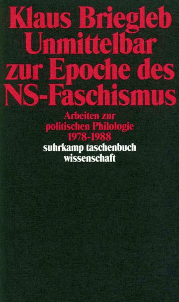 Produktbild: Unmittelbar zur Epoche des NS-Faschismus