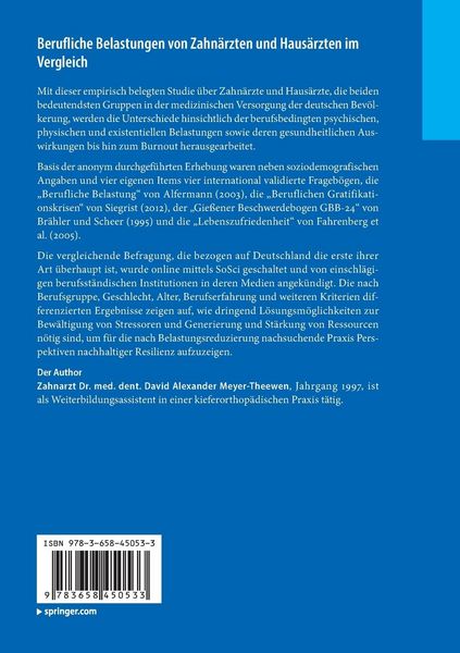 Produktbild: Berufliche Belastungen von Zahn&auml;rzten und Haus&auml;rzten im Vergleich