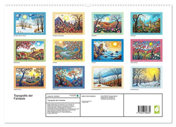 Produktbild: Topografie der Fantasie (hochwertiger Premium Wandkalender 2027 DIN A2 quer), Kunstdruck in Hochglanz