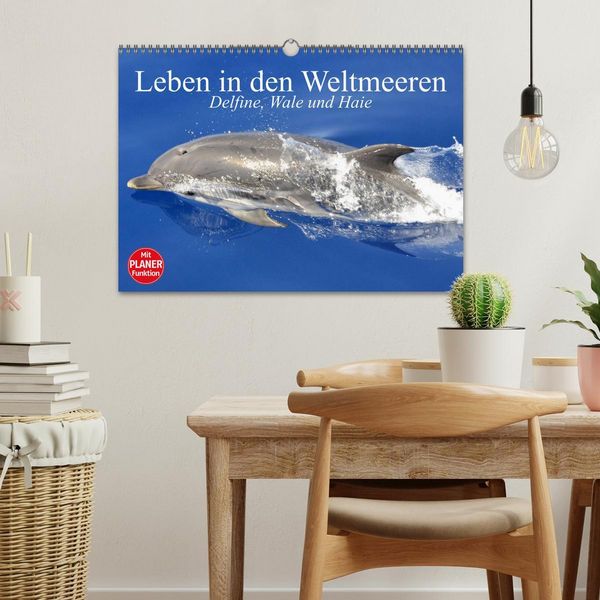 Produktbild: Leben in den Weltmeeren. Delfine, Wale und Haie (Wandkalender 2026 DIN A3 quer), CALVENDO Monatskalender