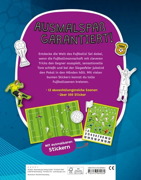 Produktbild: Mein Ausmalstickerbuch - Fu&szlig;ball
