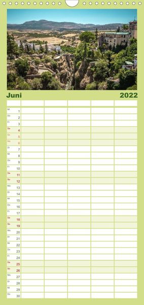 Produktbild: Familienplaner Andalusien - die Wiege vieler spanischer Traditione (Wandkalender 2022 , 21 cm x 45 cm, hoch)