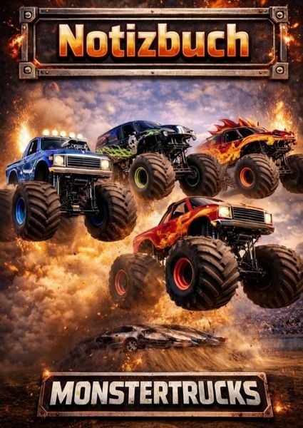 Produktbild: Notizbuch, Monstertrucks