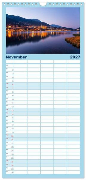 Produktbild: Familienplaner 2027 - Graub&uuml;nden Engadin mit 5 Spalten (Wandkalender, 21 x 45 cm) CALVENDO