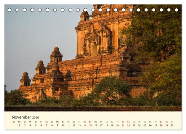 Produktbild: Bagan - Pagode im Wald (Tischkalender 2026 DIN A5 quer), CALVENDO Monatskalender