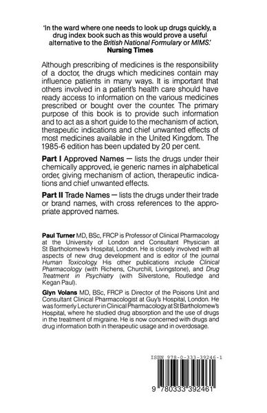 Produktbild: The Drugs Handbook 1985&ndash;86