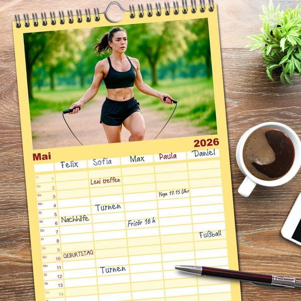 Produktbild: Familienplaner 2026 - MMA Mixed Martial Arts mit 5 Spalten (Wandkalender, 21 x 45 cm) CALVENDO