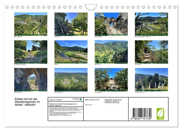 Produktbild: Erlebe mit mir die Wanderregionen im Ahrtal - Altenahr (Wandkalender 2026 DIN A4 quer), CALVENDO Monatskalender