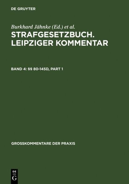 Produktbild: Strafgesetzbuch. Leipziger Kommentar / &sect;&sect; 80-145d