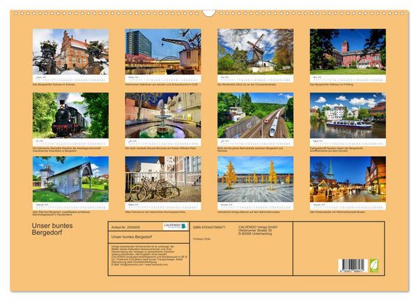 Produktbild: Unser buntes Bergedorf (Wandkalender 2026 DIN A2 quer), CALVENDO Monatskalender
