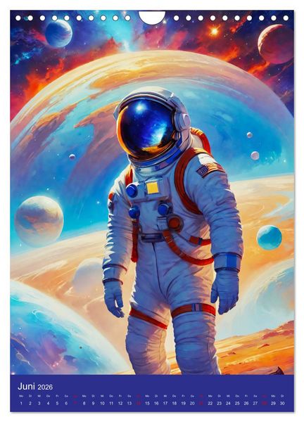 Produktbild: Astronauten. Auf Entdeckungsreise in fremde Galaxien (Wandkalender 2026 DIN A4 hoch), CALVENDO Monatskalender