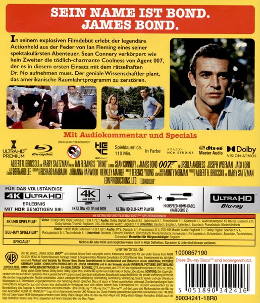 Produktbild: James Bond - Jagt Dr. No (4K Ultra HD) + (Blu-ray)