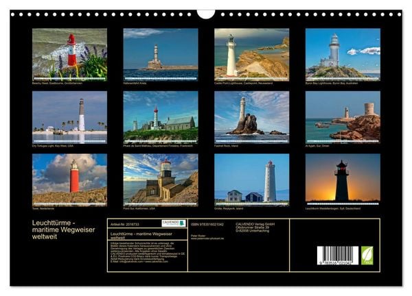 Produktbild: Leuchtt&uuml;rme - maritime Wegweiser weltweit (Wandkalender 2026 DIN A3 quer), CALVENDO Monatskalender
