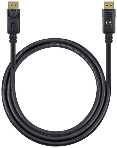 Produktbild: Manhattan DisplayPort Anschlusskabel DisplayPort Stecker, DisplayPort Stecker 1.00m Schwarz 355568 dreifach geschirmt, PVC-Mantel