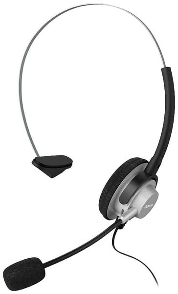 Hama In-Ear-Headset On Ear Headset kabelgebunden Mono Schwarz/Silber Lautstärkeregelung Telefon -