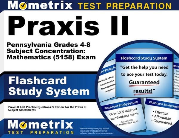 Produktbild: Praxis II Pennsylvania Grades 4-8 Subject Concentration: Mathematics (5158) Exam Flashcard Study System