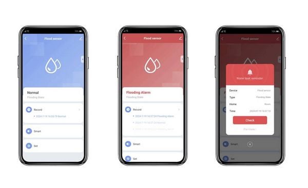 Produktbild: Sygonix SY-6515318 Funk-Wassermelder mit App-Steuerung batteriebetrieben