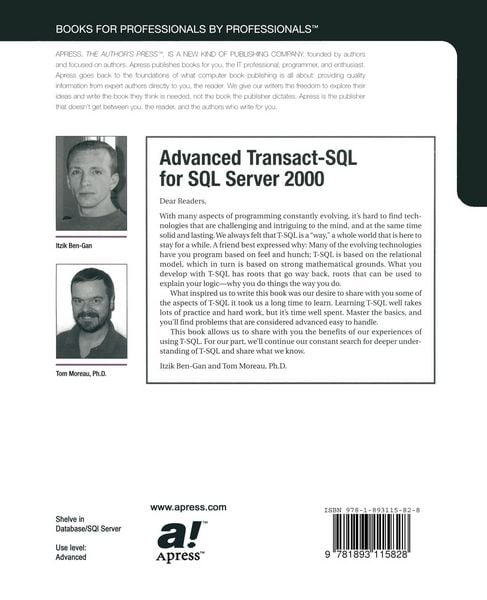 Produktbild: Advanced Transact-SQL for SQL Server 2000