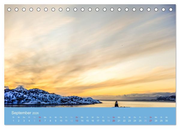 Produktbild: Leuchtfeuer der norwegischen K&uuml;ste (Tischkalender 2026 DIN A5 quer), CALVENDO Monatskalender