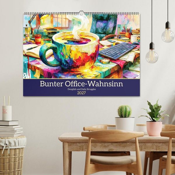 Produktbild: Bunter Office-Wahnsinn. Denglish und Daily Struggles (Wandkalender 2027 DIN A2 quer), CALVENDO Monatskalender