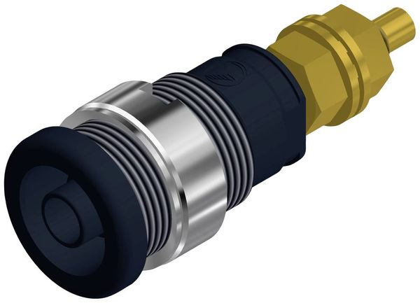 Hirschmann Test & Measurement SEB 2600 G M4 Sicherheits-Laborbuchse Buchse, Einbau vertikal Stift-Ø: 4 mm Schwarz 1 St.