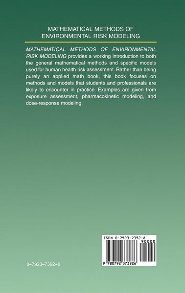 Produktbild: Mathematical Methods of Environmental Risk Modeling