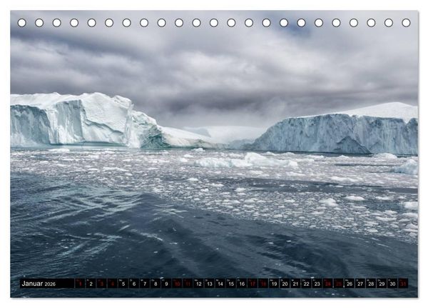 Produktbild: GR&Ouml;NLAND Eisfjord und Diskobucht (Tischkalender 2026 DIN A5 quer), CALVENDO Monatskalender