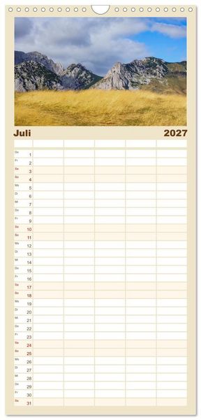 Produktbild: Familienplaner 2027 - Sutjeska-Nationalpark mit 5 Spalten (Wandkalender, 21 x 45 cm) CALVENDO