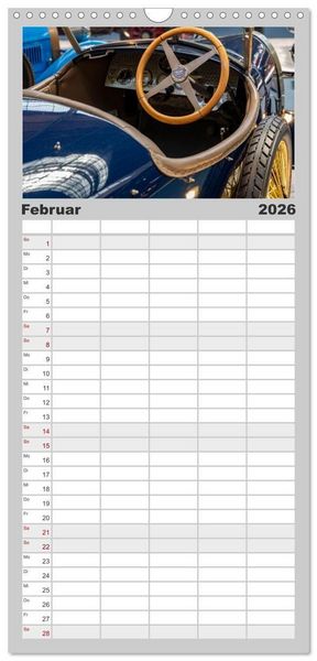 Produktbild: Familienplaner 2026 - Einsteigen, bitte! - Innenansichten automobiler Ikonen mit 5 Spalten (Wandkalender, 21 x 45 cm) CALVENDO