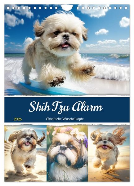 Shih Tzu Alarm. Glückliche Wuschelköpfe (Wandkalender 2026 DIN A4 hoch), CALVENDO Monatskalender