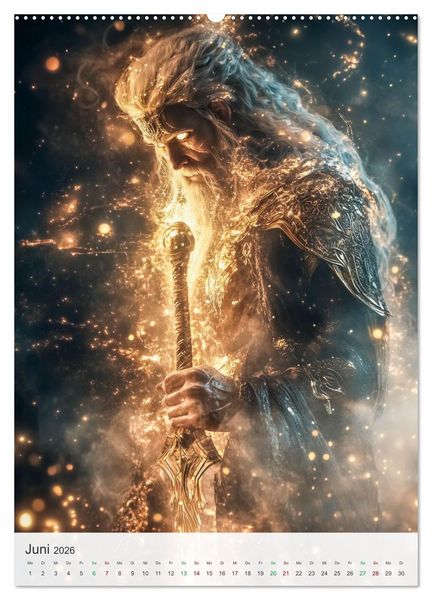 Produktbild: Nordische Mythologie (hochwertiger Premium Wandkalender 2026 DIN A2 hoch), Kunstdruck in Hochglanz