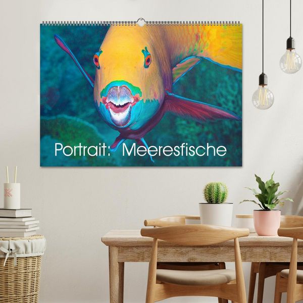 Produktbild: Portrait: Meeresfische (Wandkalender 2026 DIN A2 quer), CALVENDO Monatskalender