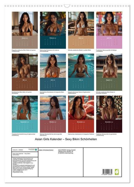 Produktbild: Asian Girls Kalender &ndash; Sexy Bikini Sch&ouml;nheiten (Wandkalender 2027 DIN A2 hoch), CALVENDO Monatskalender