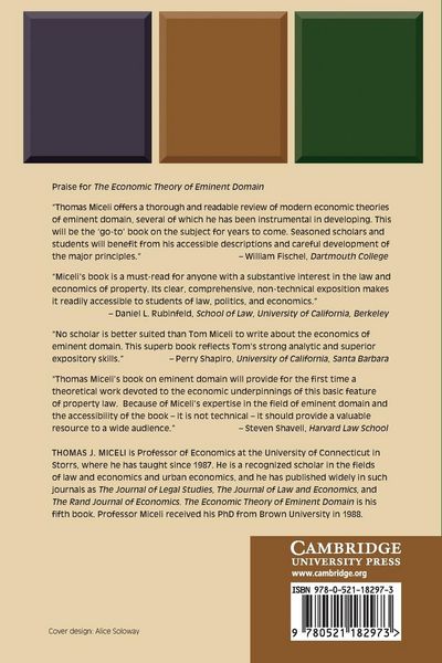 Produktbild: The Economic Theory of Eminent Domain