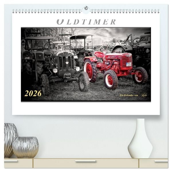 Produktbild: Oldtimer - nostalgische Traktoren und Lastwagen (hochwertiger Premium Wandkalender 2026 DIN A2 quer), Kunstdruck in Hochglanz