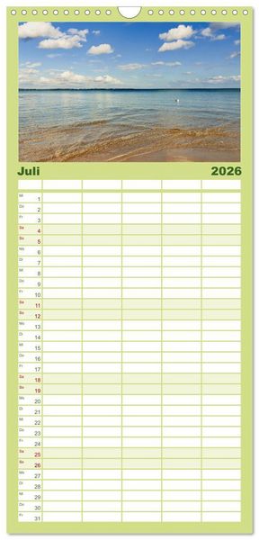 Produktbild: Familienplaner 2026 - K&uuml;stenregionen Deutschland mit 5 Spalten (Wandkalender, 21 x 45 cm) CALVENDO