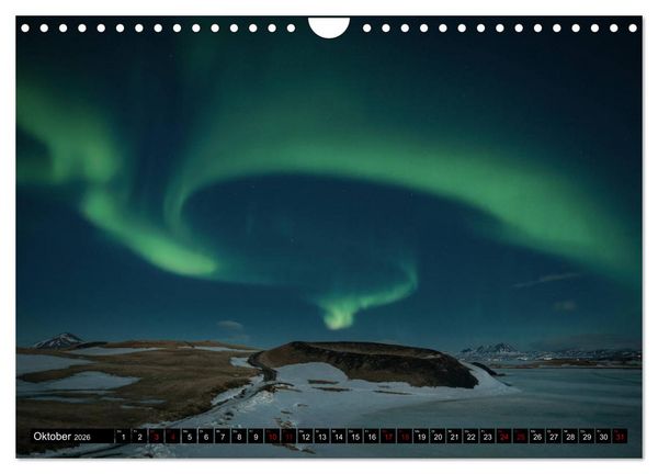 Produktbild: Aurora borealis - Magische Polarlichtn&auml;chte in Island und Norwegen (Wandkalender 2026 DIN A4 quer), CALVENDO Monatskalender